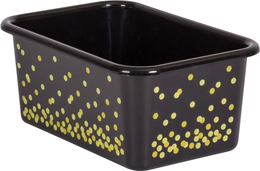Tcr20889 Black Confetti Small Plastic Storage Bin Image - Polka Dot Clipart (900x900), Png Download