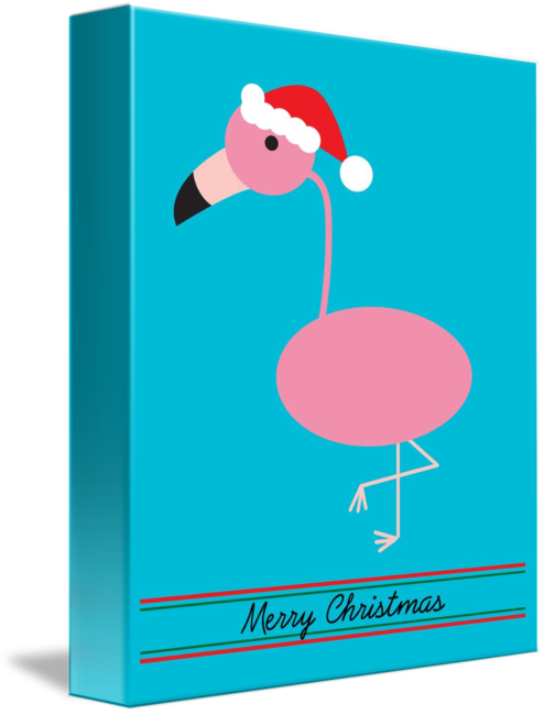 Flamingo Clip Santa Hat Clipart - Illustration - Png Download (494x650), Png Download