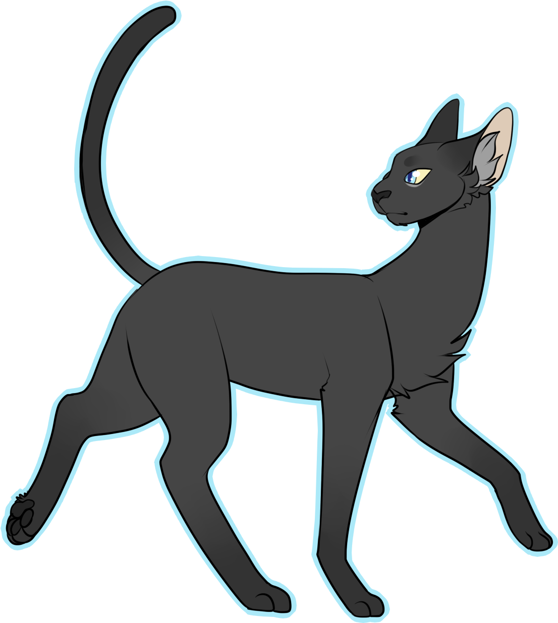 Crowfeather Based Him Off My Own Cats Body Type - Cat Full Body Drawing Clipart (1280x1280), Png Download