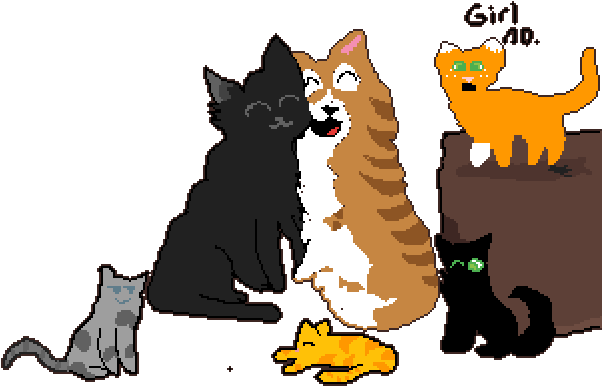 Crowfeather X Leafpool - Cartoon Clipart (1200x800), Png Download