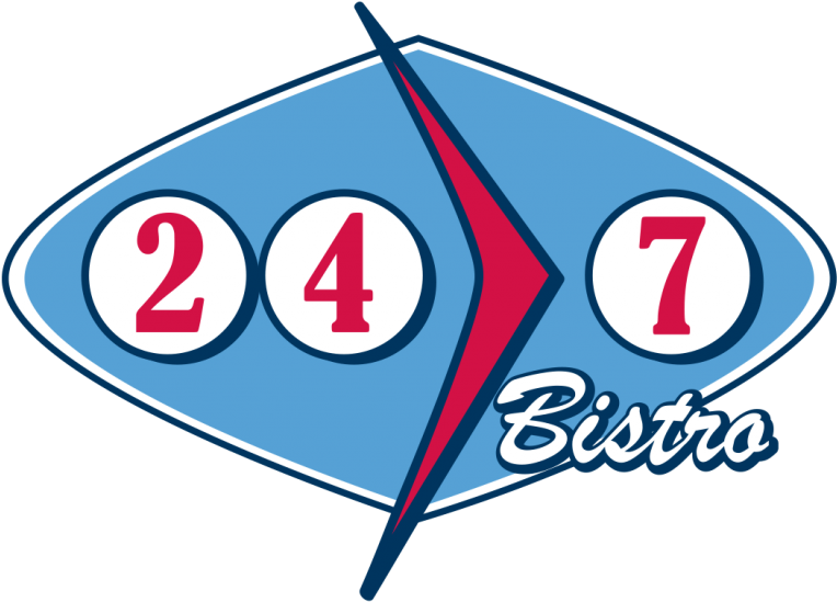 24-7 Bistro Logo - Emblem Clipart (1024x623), Png Download
