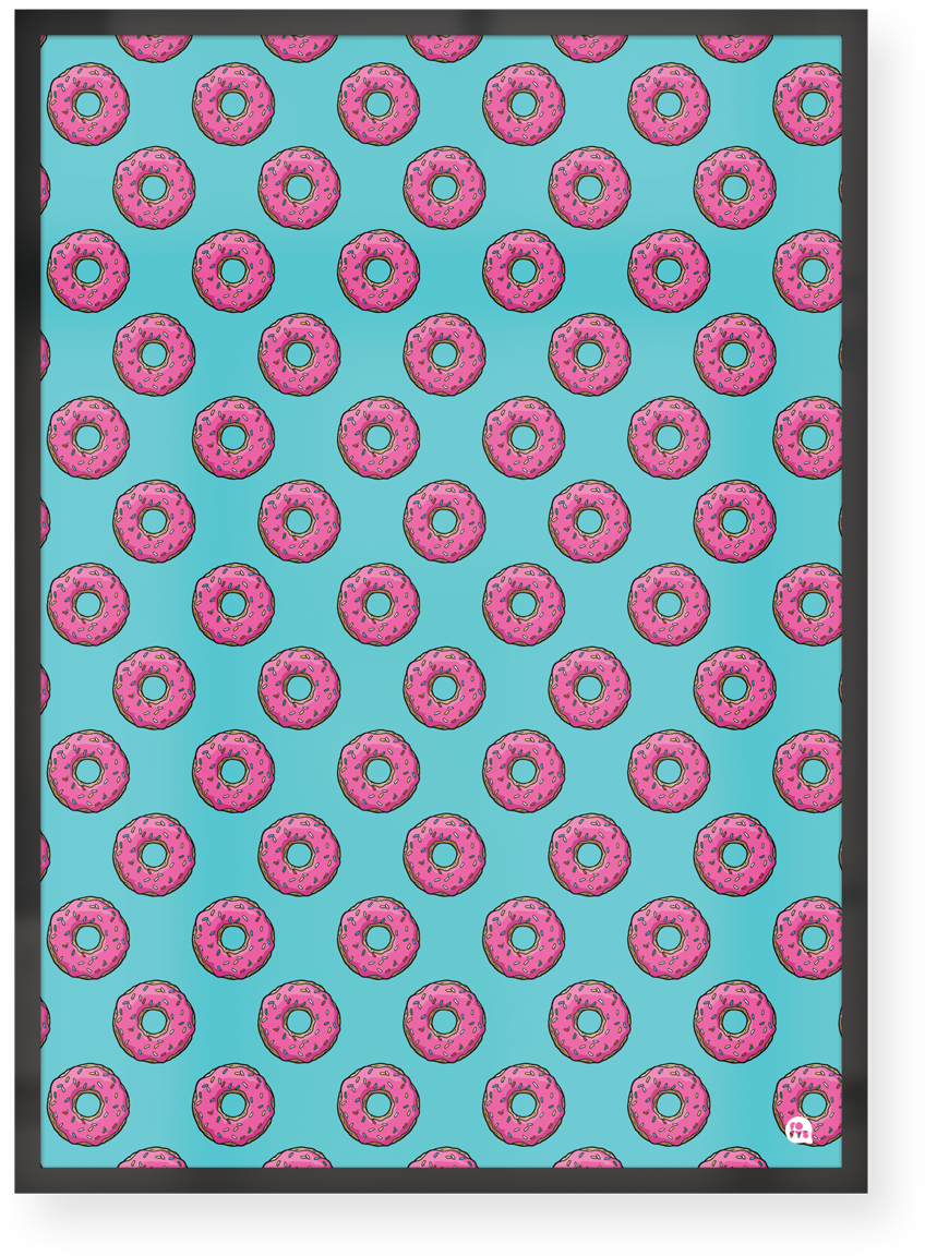 Quadro Donut Texture Moldura Preta Tamanho A4 - Circle Clipart (1200x1200), Png Download