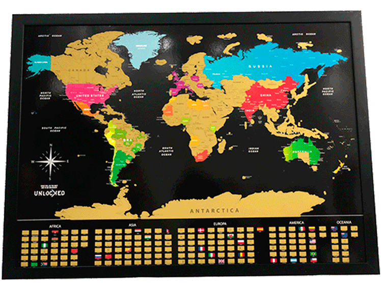 1 Mapa Moldura - Scratch Map Of The World Clipart (778x591), Png Download