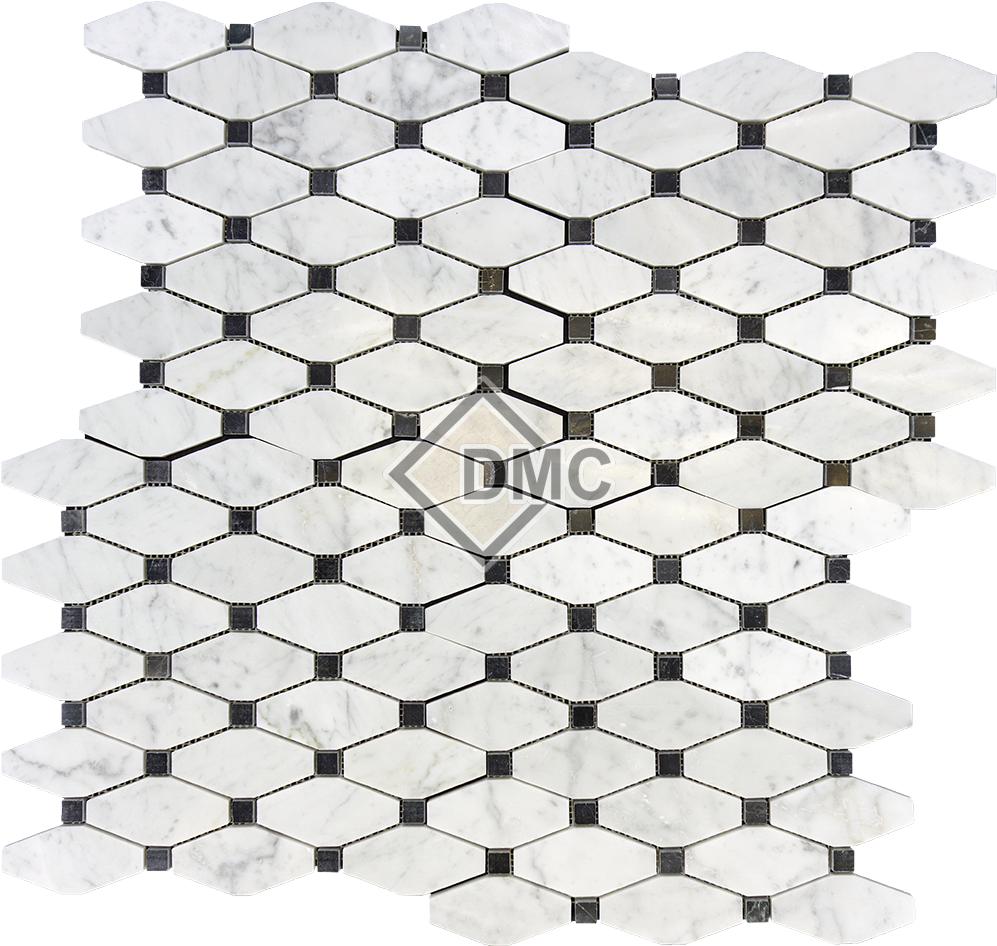 Carrara Long Octagon With Black Dot - Circle Clipart (1000x1000), Png Download