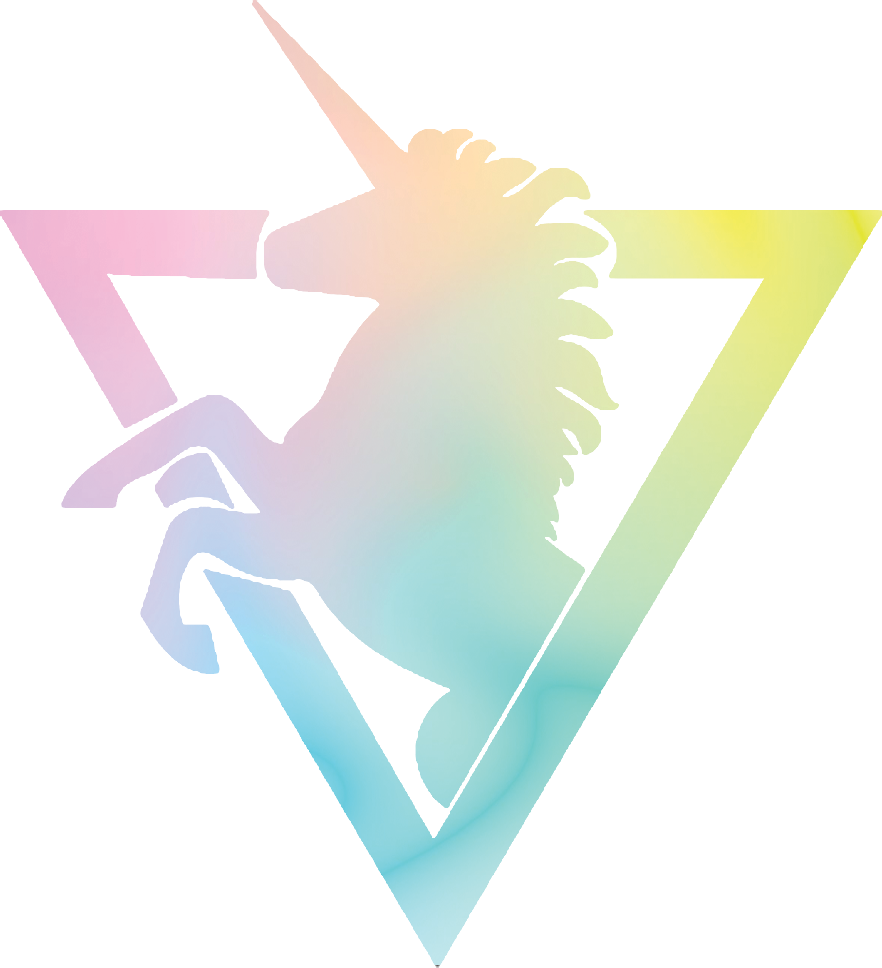 Unicorn Triangle Rainbow - Devender Dj Name Clipart (3508x2480), Png Download
