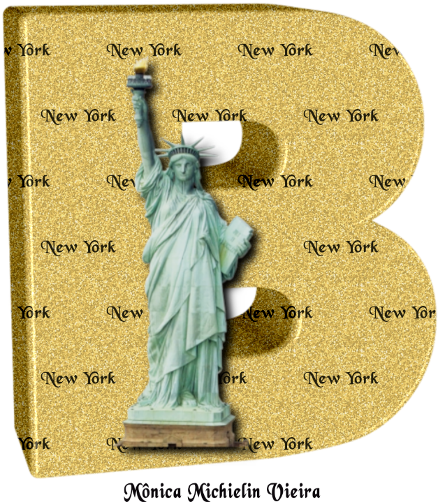 Alfabeto Dourado Com Estátua Da Liberdade Png - Statue Of Liberty Clipart (752x752), Png Download