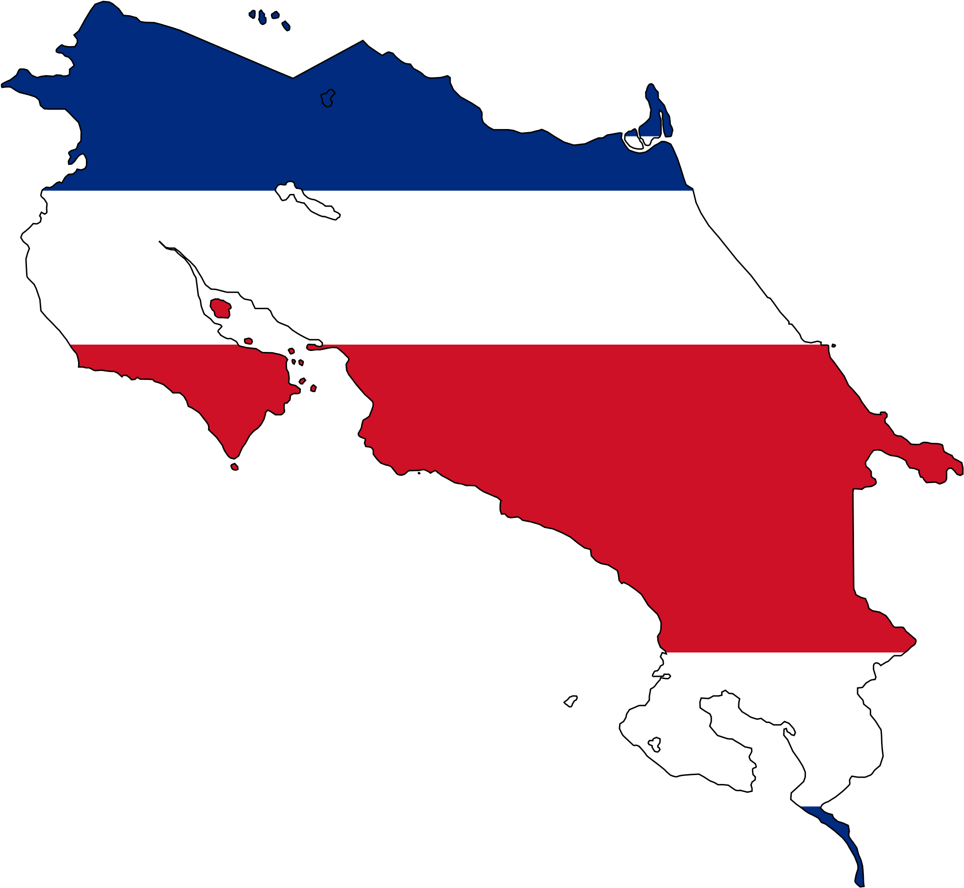 Costa Rica Flag Map Clipart Large Size Png Image PikPng