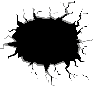 #vintage #grieta #negro #black #photography - Transparent Hole In Wall Clipart (374x343), Png Download