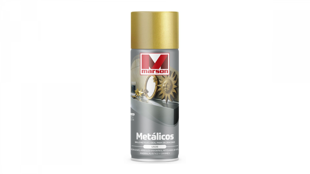 Spray Esm Metalizado Dorado 485ml Marson , Png Download - Cosmetics Clipart (1201x676), Png Download