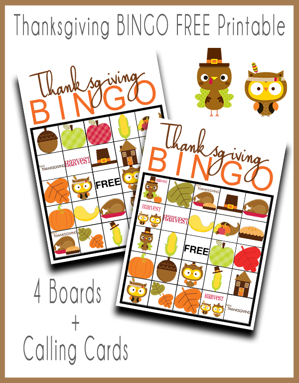 Thanksgiving Bingo Free Printable Set - Cartoon Clipart (600x768), Png Download