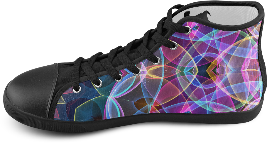 Rainbow Bubbles Mandala Abstract Art High Top Canvas - Shoe Clipart (1000x1000), Png Download