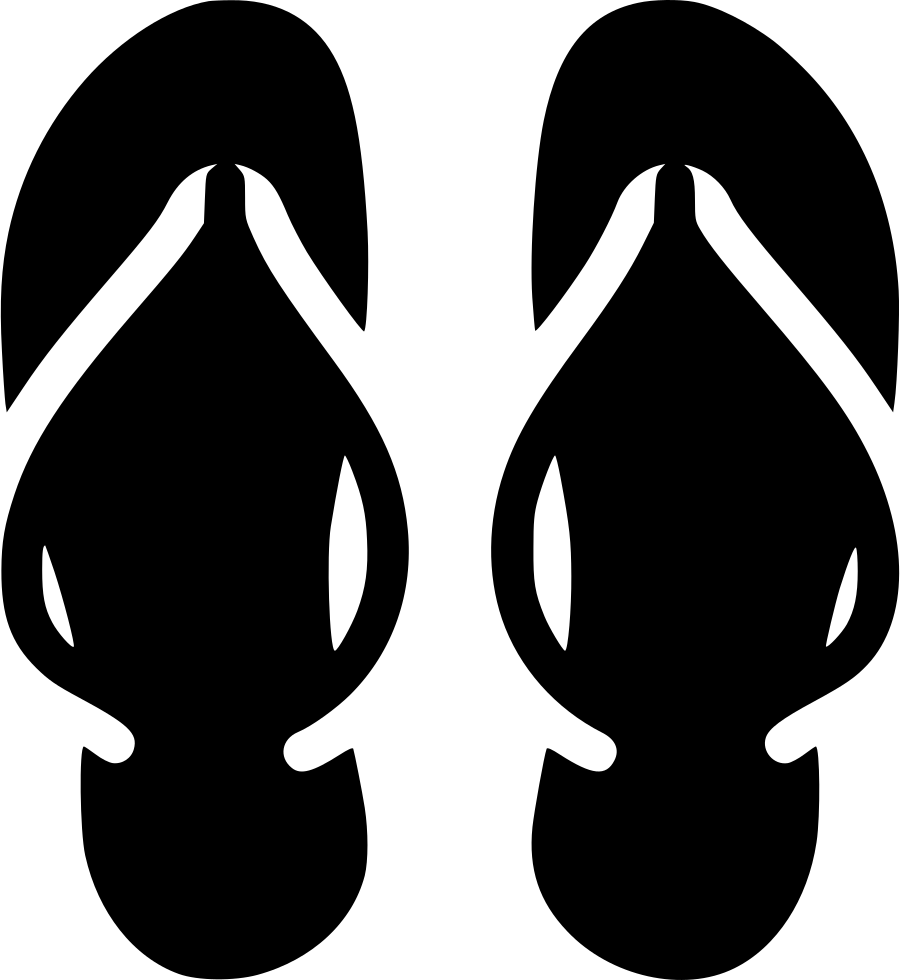 Graphic Black And White Download Png Icon Free Download - Slippers Icon Png Clipart (900x980), Png Download