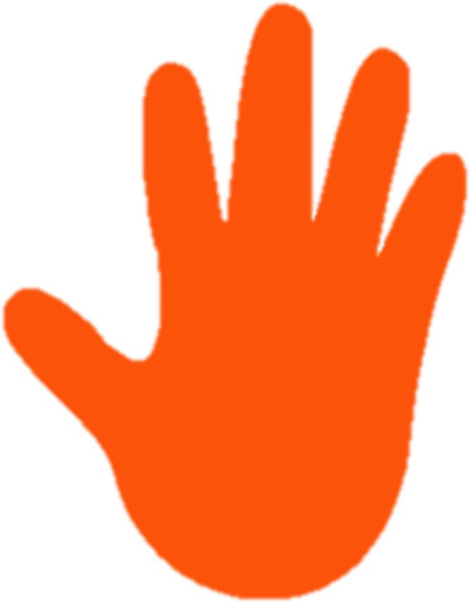 Come With Me Outside - Hand Orange Clipart (766x898), Png Download