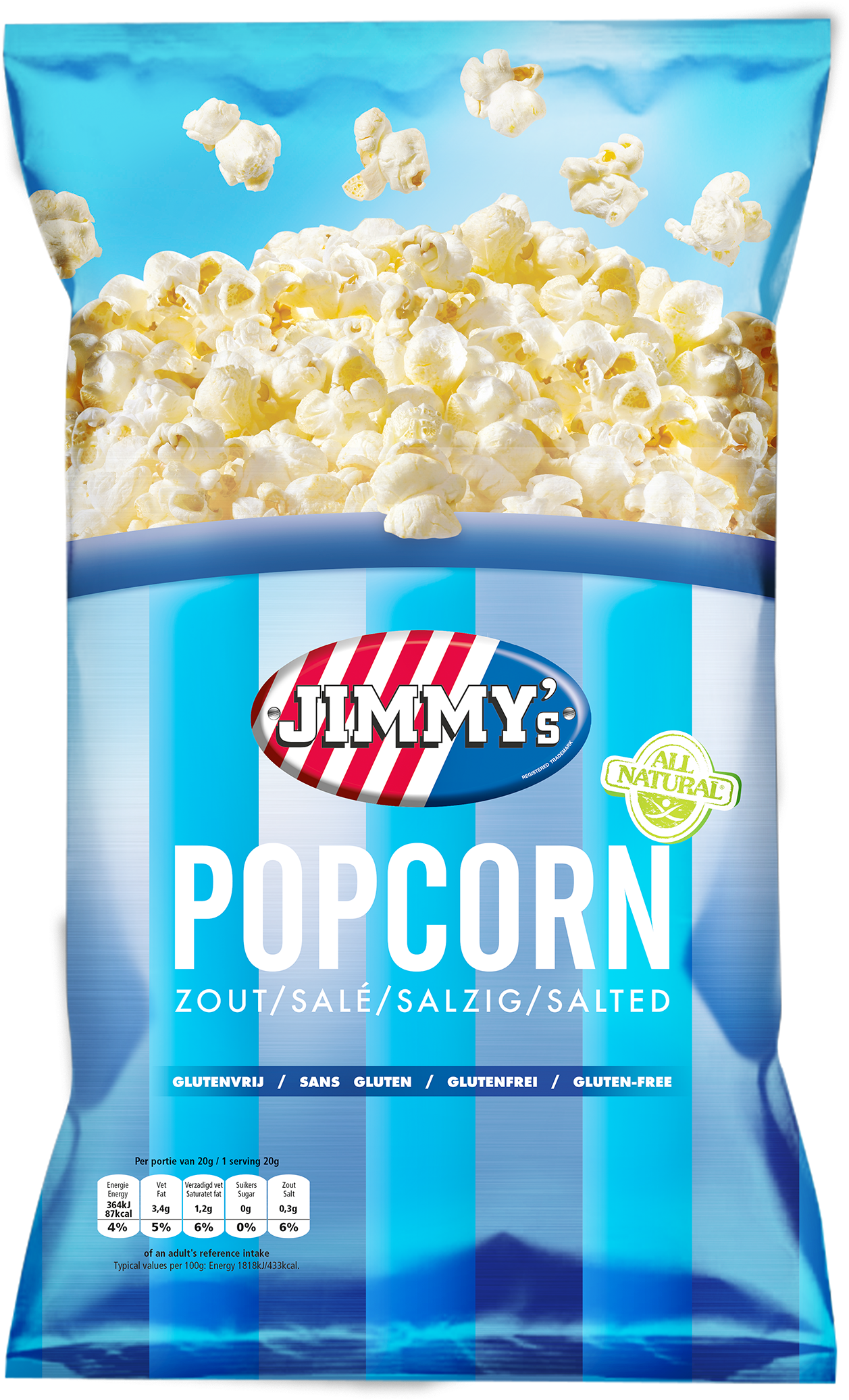 Family Bag Salt Popcorn - Jimmy's Popcorn Bag Clipart (1257x2072), Png Download