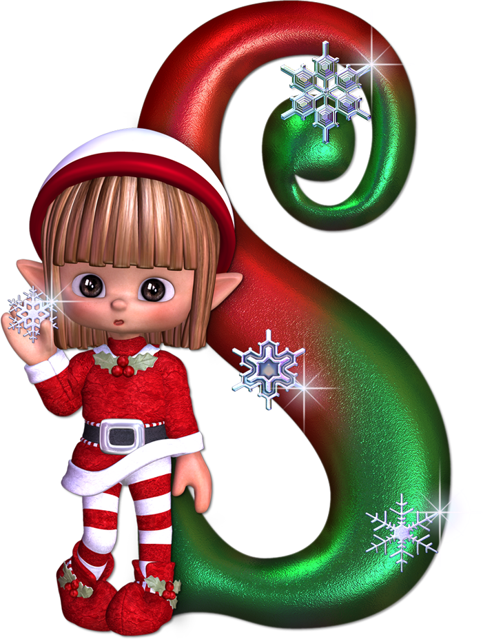 Elves Clipart Monogram - Abecedario De Navidad - Png Download (701x927), Png Download