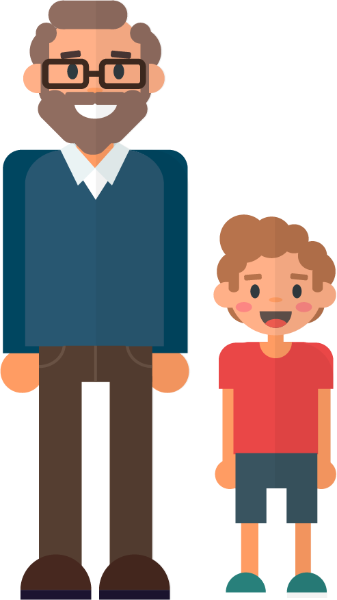 Adultos-ninos - Cartoon Clipart (493x876), Png Download