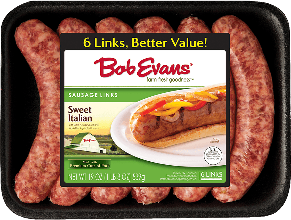 Bob Evans Sweet Italian Sausage - Bob Evans Sausage Clipart (1000x1000), Png Download