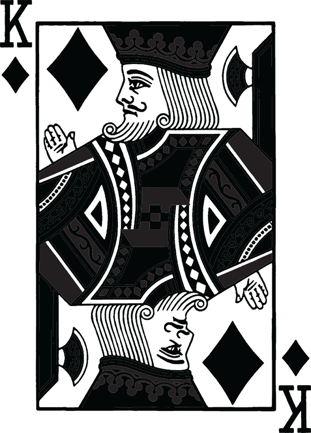 Black King Card - King Of Diamonds Clipart (1057x1470), Png Download