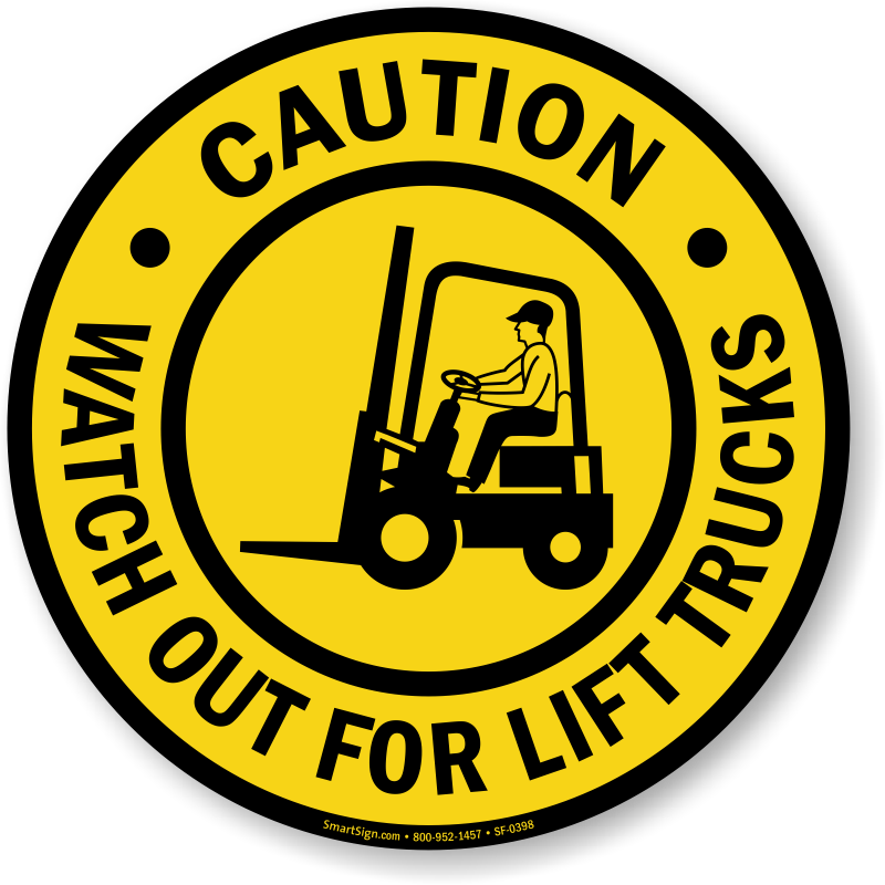 Caution Watch Out For Lift Trucks Floor Sign - Hiv And Aids Clipart - Png Download (800x800), Png Download
