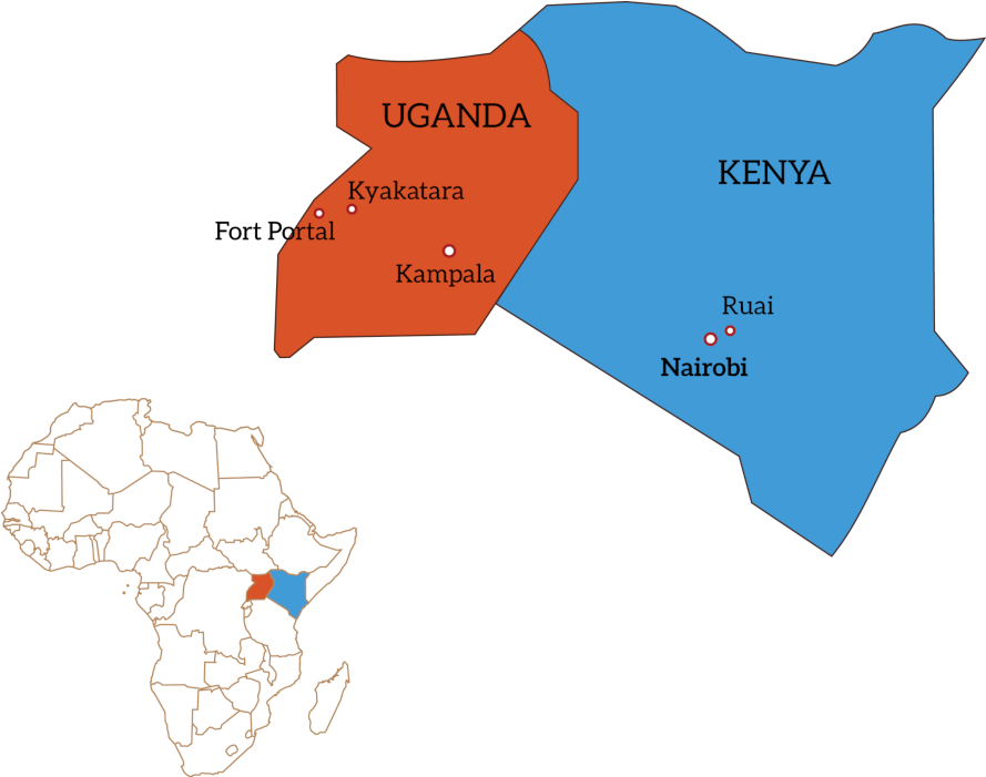 Africa, Investigative Report Reveals Raw Hides Smuggling - Uganda And Kenya Map Clipart (1500x700), Png Download