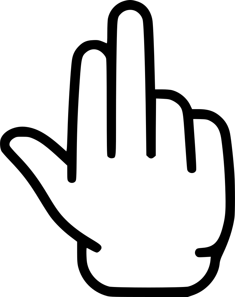 Palm Three Fingers Hand Grab Comments - Finger Pointing Transparent Background Clipart (776x980), Png Download