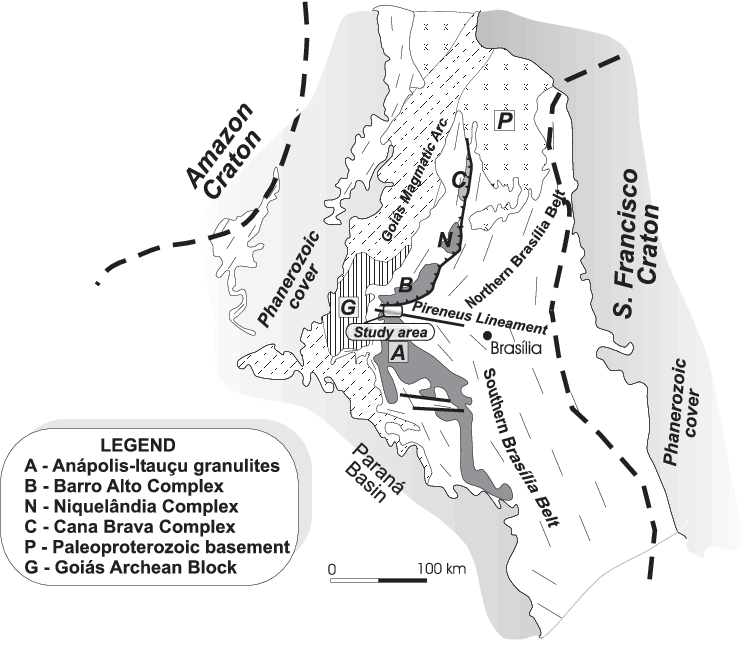 Geological Sketch Map Of The Eastern Part Of The Tocantins - Faixa Brasília Craton São Francisco Clipart (748x645), Png Download