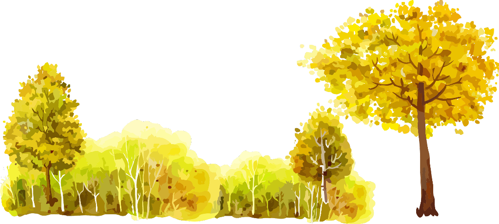 #ftestickers #watercolor #forest #trees #yellow #autumn - Painting Clipart (1024x460), Png Download