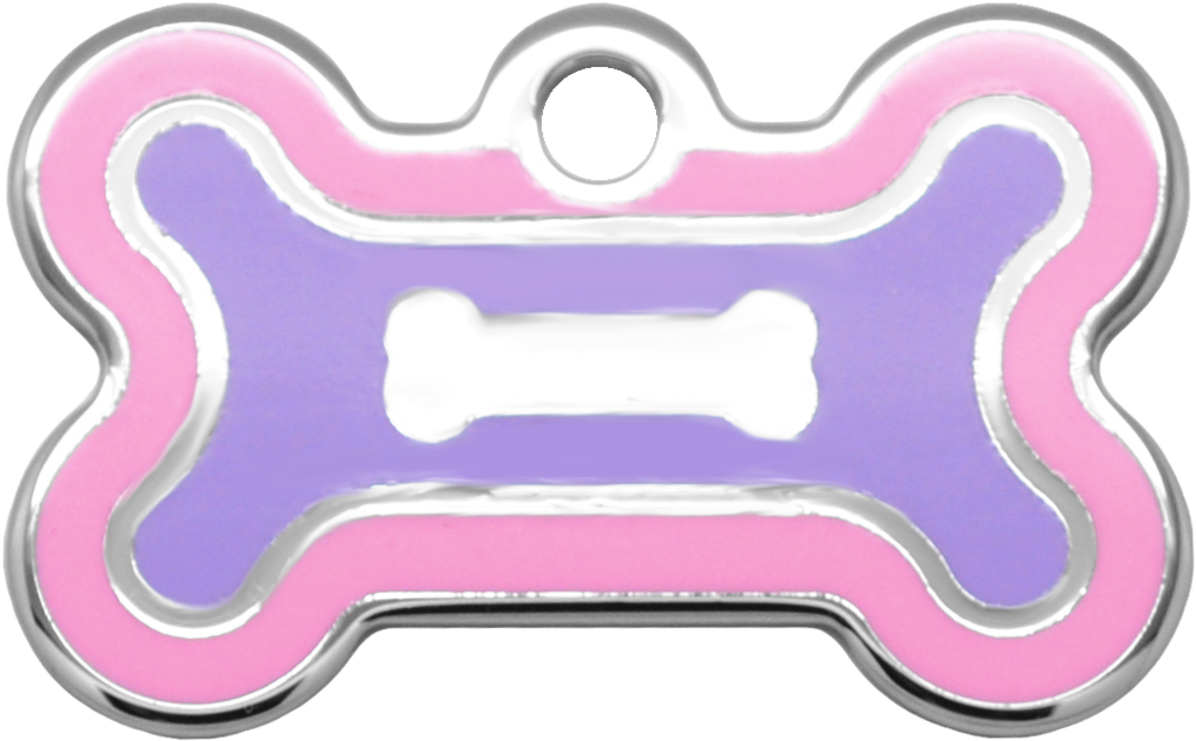 Double Frame Bone Tag Pink & Purple - Illustration Clipart (1200x765), Png Download