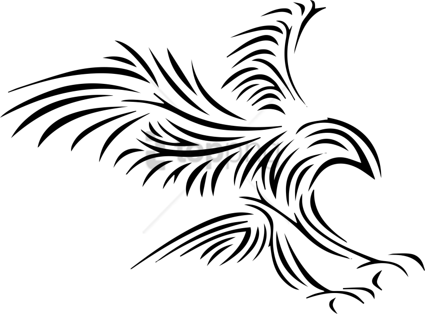 Free Png Eagle S - Tribal Bird Clipart (850x629), Png Download