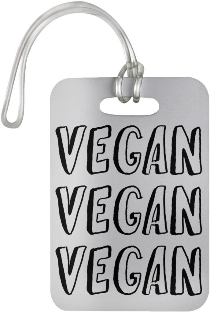 Vegan Vegan Vegan Luggage Bag Tag - Calligraphy Clipart (687x1020), Png Download
