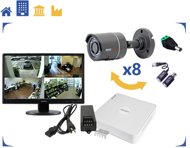 Camaras Seguridad 8 Canales - Computer Monitor Clipart (662x522), Png Download