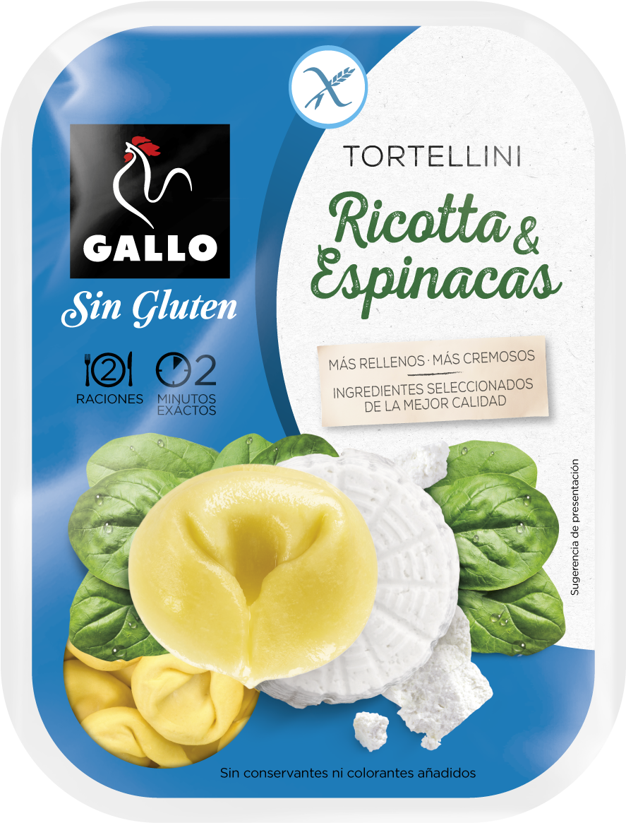 'tortellini De Riccota & Espinacas', Variedad Sin Gluten - Pasta Fresca Gallo Sin Gluten Clipart (1252x1363), Png Download