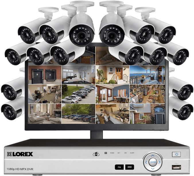 Camaras De Seguridad - 16 Hd Cameras Surveillance System Clipart (1024x683), Png Download