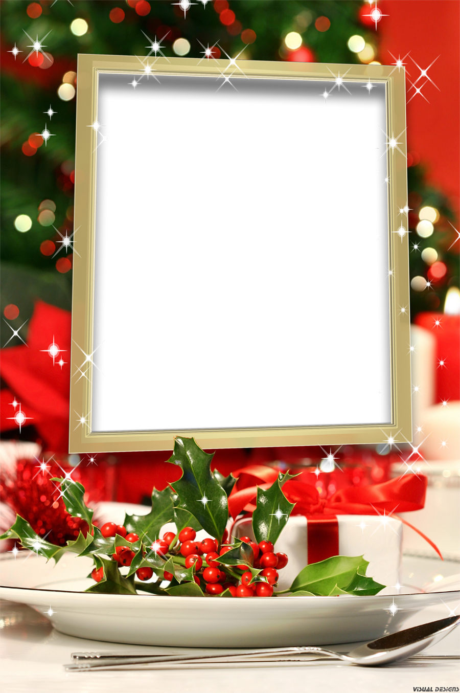 Moldura Ceia De Nata - Cartao De Natal Para Colocar Clipart (900x1355), Png Download