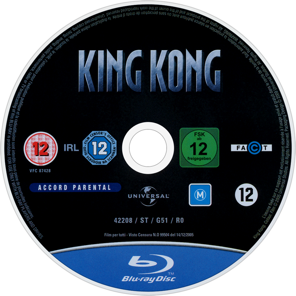 King Kong Bluray Disc Image - Fast And Furious Blu Ray Disc Clipart (1000x1000), Png Download