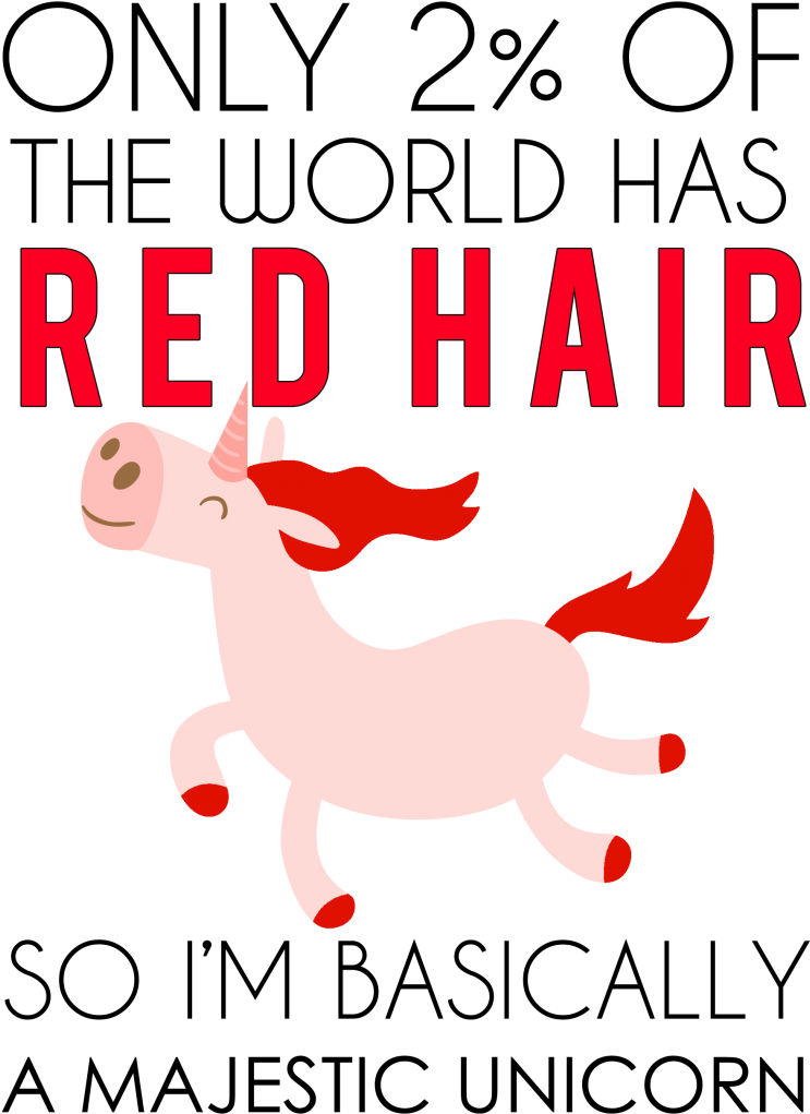 Redhead Majestic Unicorn Shirt - Poster Clipart (743x1021), Png Download