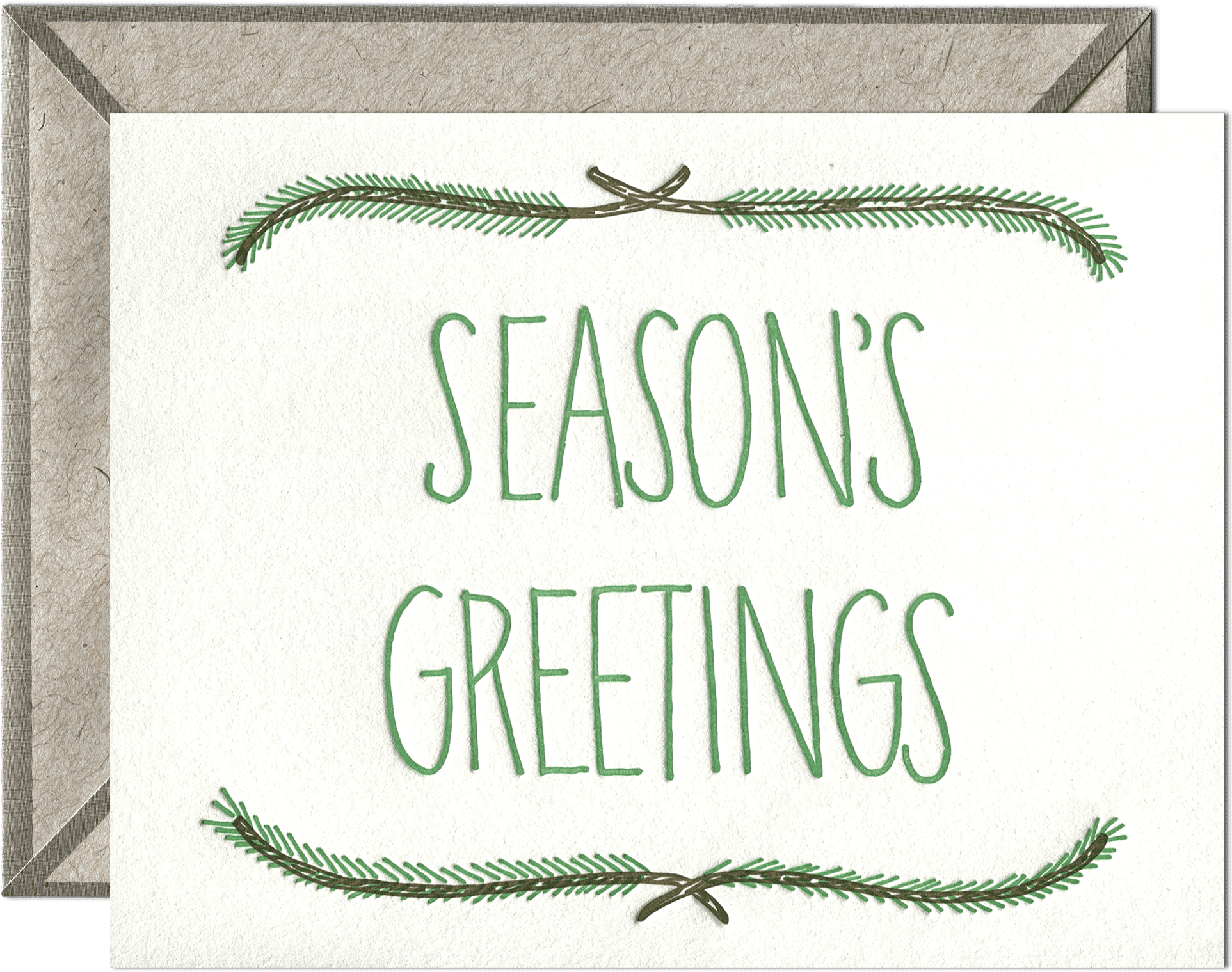 Season's Greetings Letterpress Greeting Card - Greeting Card Clipart (2048x2048), Png Download