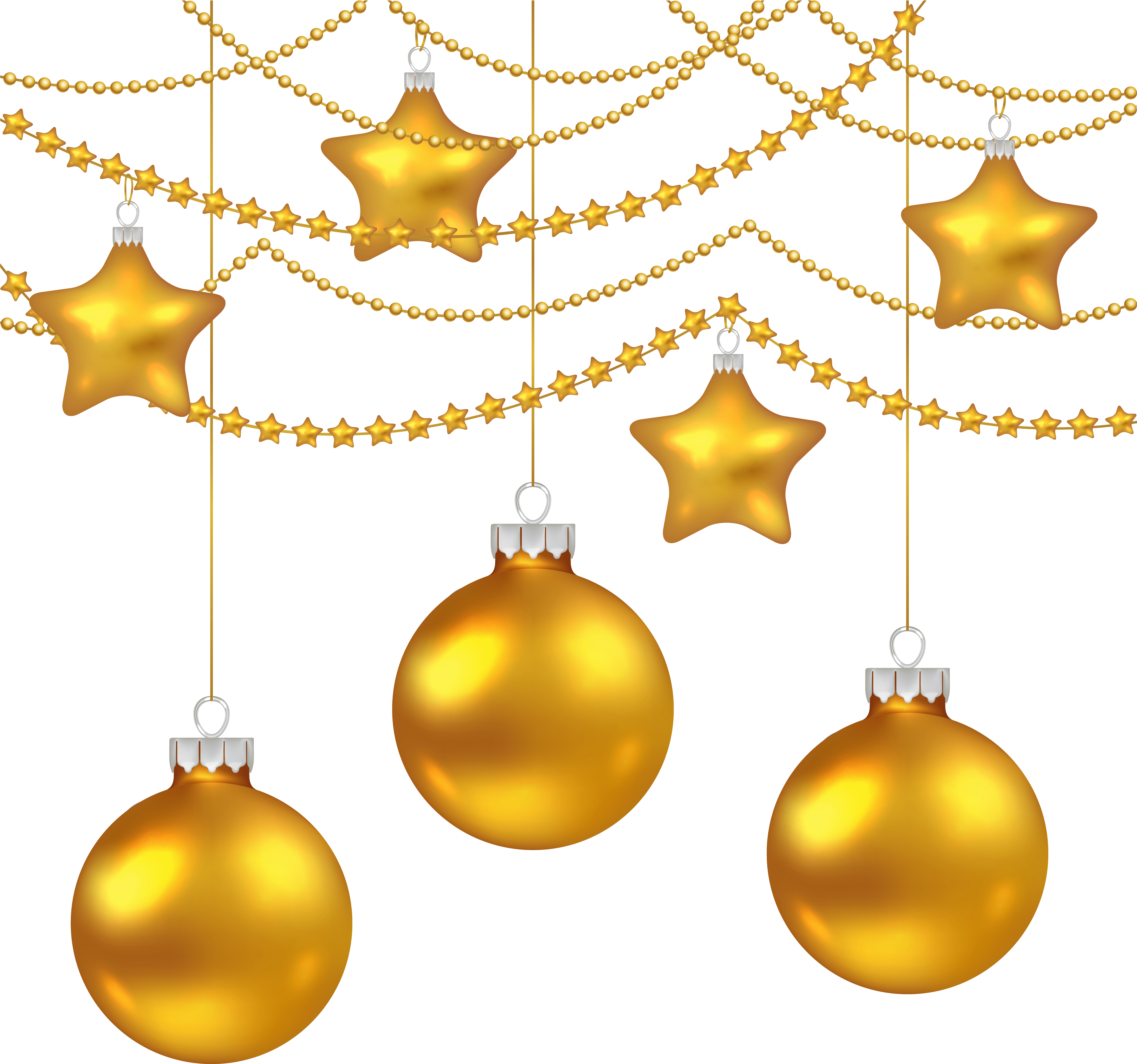 Gold Christmas Png Clipart (6221x5896), Png Download