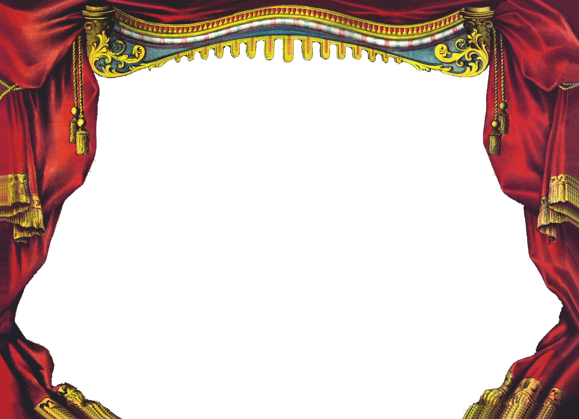 Vintage Stage Curtains Background Clipart (1920x1391), Png Download