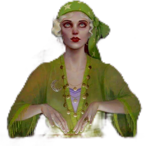 #fortune Teller #gypsy #occult #tarot #witch - Girl Clipart (606x613), Png Download