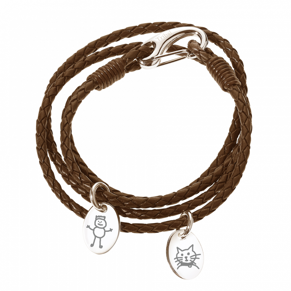 Clipart Royalty Free Download Childrens Leather - Leather Charm Bracelet - Png Download (990x990), Png Download