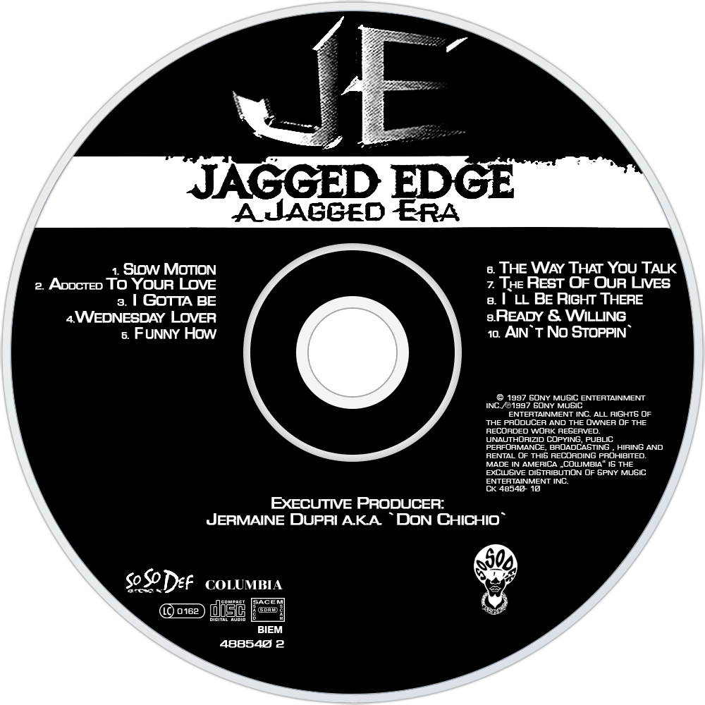 Jagged Edge A Jagged Era Cd Disc Image - Jagged Edge A Jagged Era Songs Clipart (1000x1000), Png Download