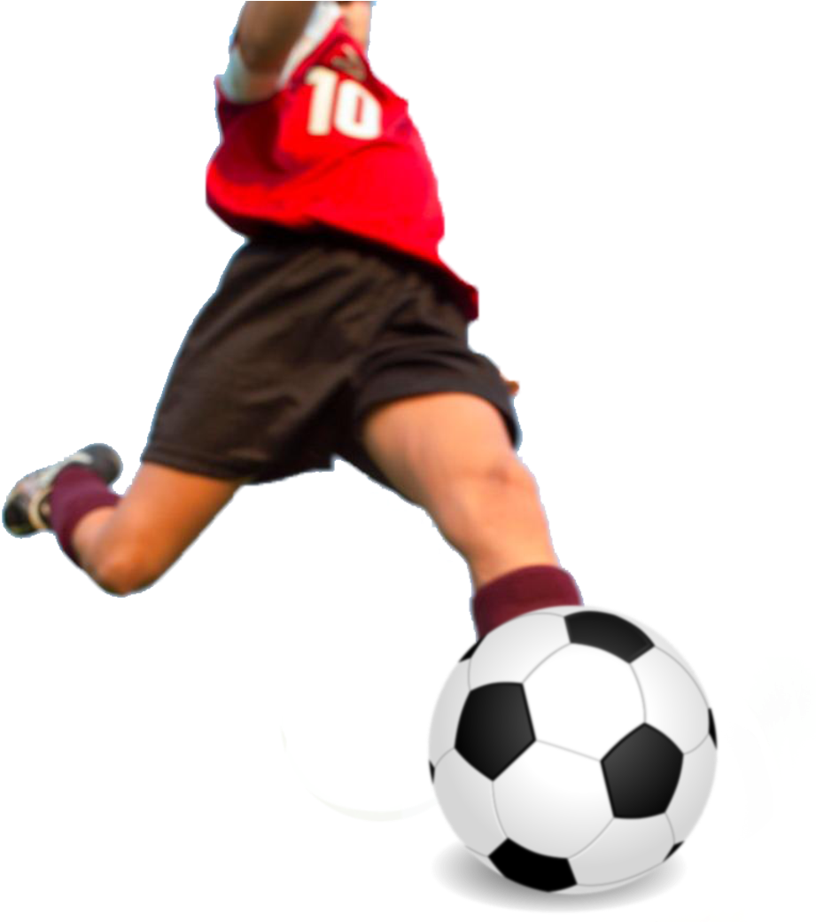 Just Keep Kicking - Young Soccer Player Kicking Clipart (1038x1039), Png Download