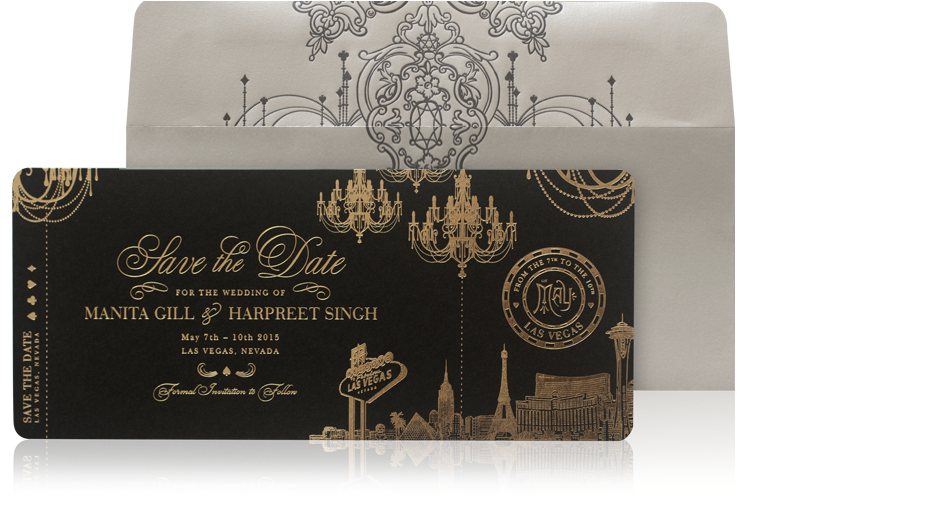 Luxury Las Vegas Boarding Pass Ticket Save The Date - Wedding Invitation Las Vegas Boarding Pass Clipart (934x585), Png Download