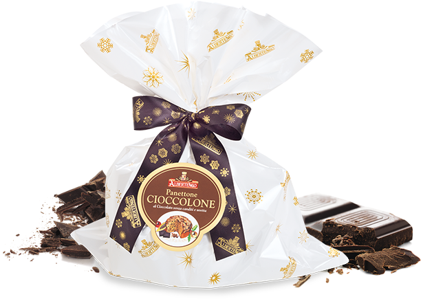 Embalagens Elegantes Para Panettone Com Glace Com Laço - Chocolate Clipart (700x450), Png Download