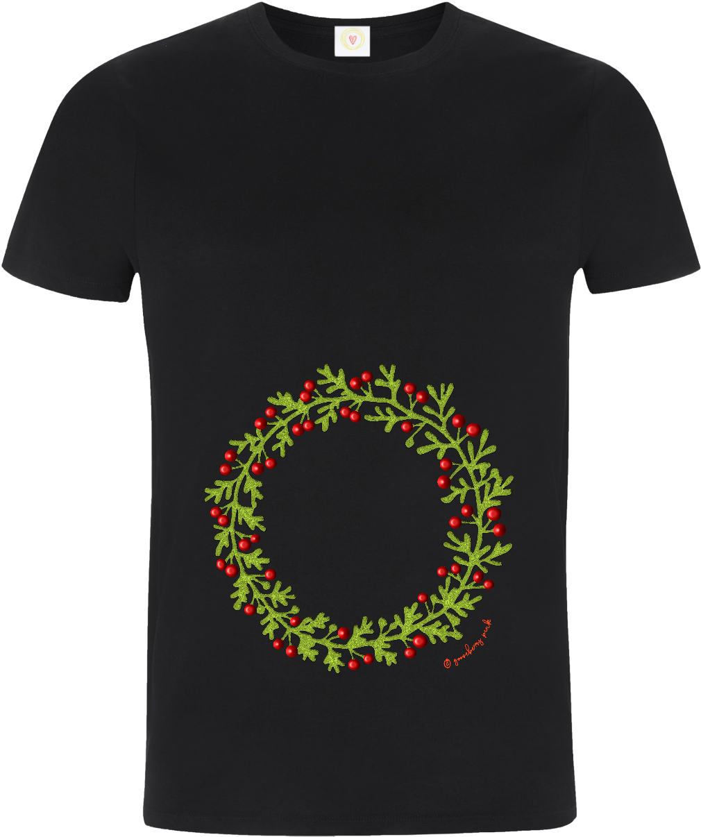 Holly Wreath - T-shirt Clipart (1500x1500), Png Download