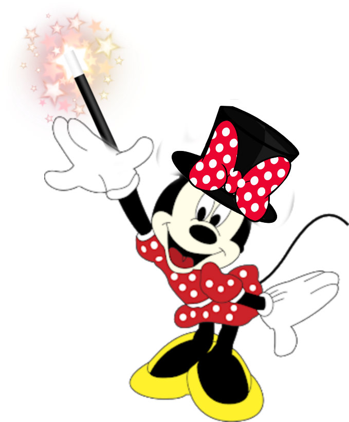 #minnie #magic #circo #circus #laço #vermelho - Minnie Mouse Raising Hand Clipart (1024x1024), Png Download