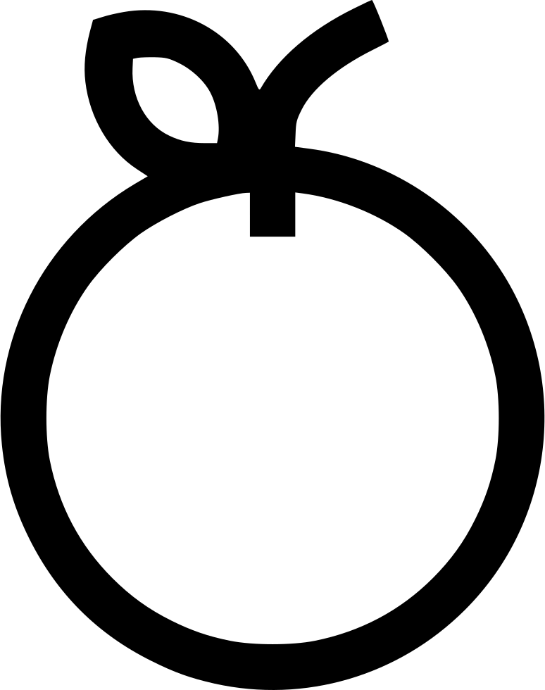 Fruit Diet Nutrition Apple Seed Apple Svg Png Icon - صورة برتقال بالابيض والاسود Clipart (774x980), Png Download