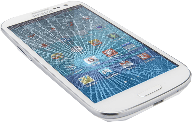 Cracked Screen Repair - Crack Cell Phone Screen Clipart - Large Size