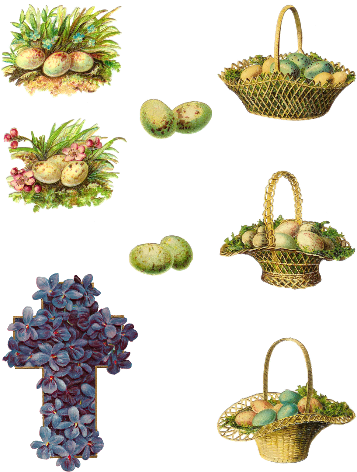 Easter Eggs Collage Sheet Download - Sultana Clipart (1237x1600), Png Download